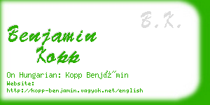 benjamin kopp business card